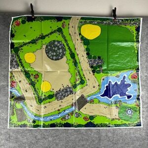 Vtg Smurfs Village Play Mat Wallace Berrie 80s Full Color Playmat Gargamel USA